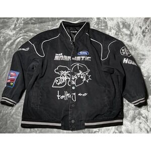 Aelfric Eden Jacket Women Size Medium Energetic Varsity Embroidered Racing